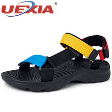 Sandalias con suela de EVA para hombre, zapatos de agua para playa y exterior, chanclas planas informales con gancho y bucle ligero, talla grande 46, novedad de 2021 2024 - compra barato