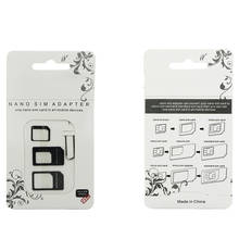 Adaptador de cartão sim 4 em 1, adaptador nano micro sim padrão para cartão sim e celulares iphone 4 de 5, 6, 6s, 7, 8, x plus 2024 - compre barato