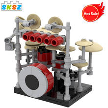 Children Xmas Gift Musical Instrument Bricks Assembly Drum Kit Model Moc Building Blocks Kids Christmas DIY Educational Toys 2024 - buy cheap