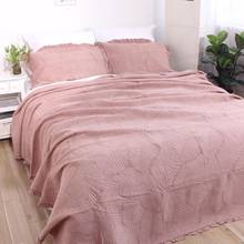 Calidad colchas en la cama edredón de algodón conjunto de 3PC encaje en relieve decoración cubierta de cama Queen tamaño acolchado cobertores manta en la cama 2024 - compra barato