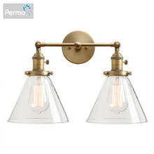 Permo-Lámpara de pared moderna para dormitorio, candelabro de cristal de embudo de 7,3 pulgadas, lámpara Wandlamp, luces de espejo, accesorios de iluminación para decoración de Loft 2024 - compra barato