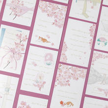 30 folhas/Set Sakura Inglês Carta Série Carta de Aniversário Cartão postal Cartão Cartão de Mensagem De Cartão De Presente 2024 - compre barato