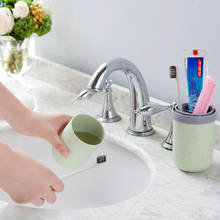 Creativo portátil de viaje Wash taza de almacenamiento con paja de trigo cápsula taza cepillo de dientes pasta de dientes peine baño hotel 2024 - compra barato