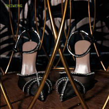 2021 New Back Strap Sandals Fashion Crystal Rhinestone Stiletto High Heels Summer Women Sexy Nightclub Stripper Shoes 2024 - buy cheap