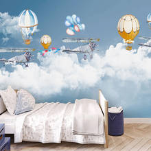 Papel tapiz fotográfico personalizado para dormitorio De niños, Mural moderno 3D De dibujos animados, globo aerostático, Fresco, Sala De pared 2024 - compra barato