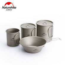 Natuehike Titanium Cup Folding Handel Bowl Outdoor Coffee Cup Titanium Mug Set Camping Cookware Water Cup Picnic Supplies 2024 - buy cheap