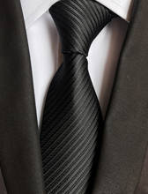 Corbata Negra lisa de 8cm para hombre, corbata con rayas clásico para negocios 2024 - compra barato