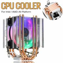90mm 4 Heatpipe CPU Cooler Desktop Computer 4Pin RGB LED Fan Cooling Heatsink for Intel 775/1150/1151/1155/1156/1366 for AMD 2024 - buy cheap