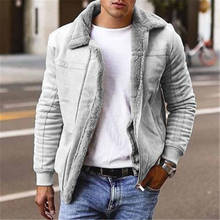 Winter Mens Frosted Velvet Jacket Faux Fur Collar Coats Thick Warm Men's Motorcycle Jacket 2022 New Windproof Leather Coat Male 2024 - buy cheap