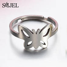 Anillos bohemios de acero inoxidable para mujer, joyería de dedo de tamaño ajustable, joyería de gato, Chihuahue 2024 - compra barato