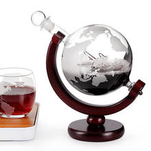 Etched Globe Design Decanter with Engraved Ball Glass for Liquor Whiskey Bourbon TUE88 2024 - buy cheap