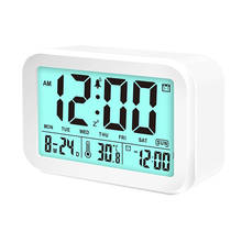 1Pcs LED Digital Alarm Clock Electronic Clock Smart Mute Backlight Display Temperature & Calendar Snooze Function Alarm Clock 2024 - buy cheap