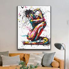 Pintura al óleo de mujer abstracta por números, cuadro sin marco sobre lienzo para decoración del hogar, 40x50CM, suministros de arte, obra de arte única, regalo 2024 - compra barato