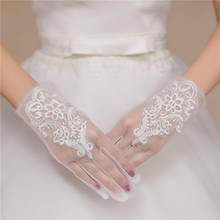 Lovely Female Etiquette Performance Flower Lace Tulle Sunscreen Gloves Short Women Princess Dress Dance Sun Gloves J36 2024 - buy cheap