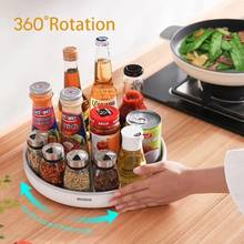 360 rotativa redonda spice armazenamento rack bandeja turntable casa titular frasco pimenta tempero prateleira cozinha organizador cocina 2024 - compre barato