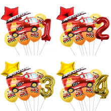 Воздушные шары на день рождения, 7 шт./лот, пожарная машина, фольгированные воздушные шары с цифрами, шары для будущей мамы, украшения для дня рождения, детские игрушки, подарки 2024 - купить недорого