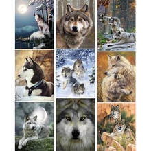 Diamond Painting Full Square/ Round Drill Forest Animals Wolf 5D Daimond Painting Crystal Rhihestone Cross Stitch Picture 072QW 2024 - buy cheap