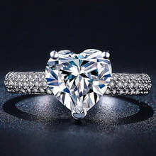 Модные свадебные кольца Milangirl в форме сердца с кристаллами женские обручальные кольца с цирконом Гламурные ювелирные изделия 2024 - купить недорого