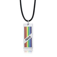 Pride Rainbow-collares de acero inoxidable para hombre y mujer, colgante LGBT, accesorios de joyería para lesbiana Gay 2024 - compra barato