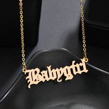 Vintage Classic Old English Font Letter Babygirl Pendent Necklace Retro Words Necklace for Women Men Girls Collar Jewelry Gift 2024 - buy cheap