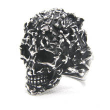 Size 7-13 Newest Cool Demon Skull Ring 316L Stainless Steel Fashion Jewelry Punk Style Hot Skull Ring 2024 - buy cheap