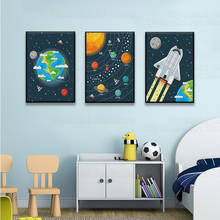 Фотообои с изображением солнечной системы, искусство и принты, космический корабль, украшение для спальни, домашний декор 2024 - купить недорого