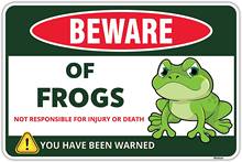 Venicor Beware of Frog Sign - 8 x 12 Inches - Aluminum - Frog Terrarium Decor Accessories - Gift for Frog Lovers - Frog Habitat 2024 - buy cheap