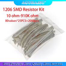 Kit de resistencias SMD, Kit surtido de resistencias de 10 ohm-910K ohm 2000 SMD, 1206 80 valores x 25 uds, paquete de resistencia SMD 10K 5%/470 ohm, 100/680 Uds. 2024 - compra barato