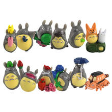 Conjunto de figuras de figura de mi vecino Totoro de Anime japonés, Set de 12 unids/set de 1,5-4cm, muñecos de resina de PVC, decoración de jardinería 2024 - compra barato