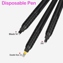 Alta qualidade novo 10 pçs descartável microblading caneta com 18u/15m1/pcd14 agulhas sobrancelha lâmina manual agulha de microblade 2024 - compre barato