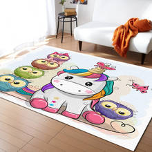 Alfombras con estampado de búho y unicornio para niños, tapete decorativo para el hogar, sala de estar, dormitorio 2024 - compra barato