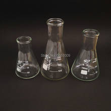 Frasco de vidrio de borosilicato para laboratorio, frasco Triangular cónico de cuello ancho, 100ml, 150ml, 1 Juego 2024 - compra barato