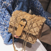 2020 Winter Fashion Women's Designer Shoulder bag soft plush Ladies Lock Chain Party Shoulder Messenger Bag 2024 - buy cheap