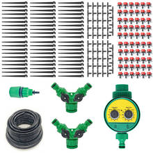 Kit aquecedor automático para sistema de irrigação, 25/50m, com mangueira, controlador de temporizador para irrigação de jardim, faça você mesmo, gotejadores 2024 - compre barato