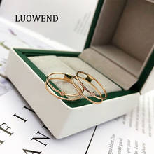 Luowend 18k ouro rosa anel de casamento feminino certificado anel de ouro redondo real natural anel de diamante anillos mujer trenddy moda 2024 - compre barato