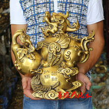 large bring wealth fortune GOOD LUCK PI XIU RU YI Gourd FENG SHUI brass ART Ornament home Shop Company efficacious talisman 2024 - buy cheap