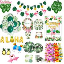 Staraise-Decoraciones hawaianas tropicales para fiesta, globo de hojas de tortuga, piña, flamenco, Hawaiano, Decoración de cumpleaños 2024 - compra barato