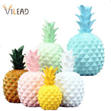 VILEAD-hucha de piña de resina en 8 colores, figuritas, modelo de piña, caja de dinero, miniaturas, decoración de frutas, decoración creativa para el hogar 2024 - compra barato