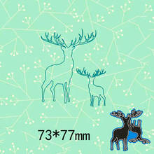 Metal Cutting Dies 2pcs deers New Scrapbook paper Decoration Embossing DIY Paper Card Craft 73*77mm 2024 - buy cheap