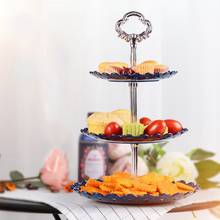 Three-layer Fruit Plate Cake Stand Luxurious Dessert Vegetable Storage Rack For Wedding Party Birthday Cupcake Fruit Plate Stand 2024 - buy cheap