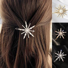 Presilhas de cabelo com pérolas de cristal brilhante, presilhas de cabelo elegantes para mulheres 2024 - compre barato