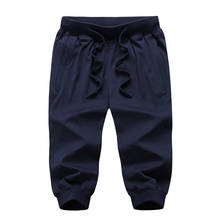 9XL Summer Men sweatpants Loose Cropped Pants Male Running Jogger leisure Fitness Gym Training Track Pants Sportswear 2024 - buy cheap