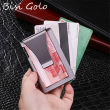 BISI GORO 2021 Metal Smart Wallet Aluminum Alloy Box Clutch Smart Card Holder Anti-theft RFID Minimallist Wallet Money Bag 2024 - buy cheap