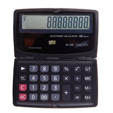 SX-220-Mini calculadora portátil de negocios, plegable, de bolsillo, energía Solar, electrónica de oficina 2024 - compra barato