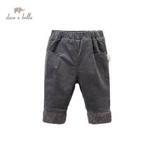 DB14827-pantalones de alta calidad para niñas, ropa de moda para bebés, con bolsillos, color liso, de invierno 2024 - compra barato