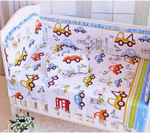 Conjunto de roupa de cama para bebê, 6 peças, algodão, 4 amortecedores, lençol, capa de travesseiro, 2024 - compre barato