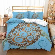 Home Luxury Bedding 2/3 Piece Sea Turtle Blue Duvet Cover Set Ocean Animals Bed Linen Set Twin Full Queen King Size Bedspread 2024 - buy cheap