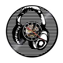 Musical Instrument Headset Wall Clock Vinyl Record LP Record Laser Cut Time Clock Home Decoration Art Wall Decor Clocks 2024 - buy cheap