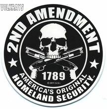 Volkrays Fashion Car Sticker 2nd Amendment America's Original Homeland Security Accessories Sunscreen Vinyl Decal,11cm*11cm 2024 - buy cheap