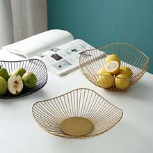 Modern and simple wrought iron fruit tray fruit basket hollow drain storage basket home living room snack fruit bowl 2024 - buy cheap